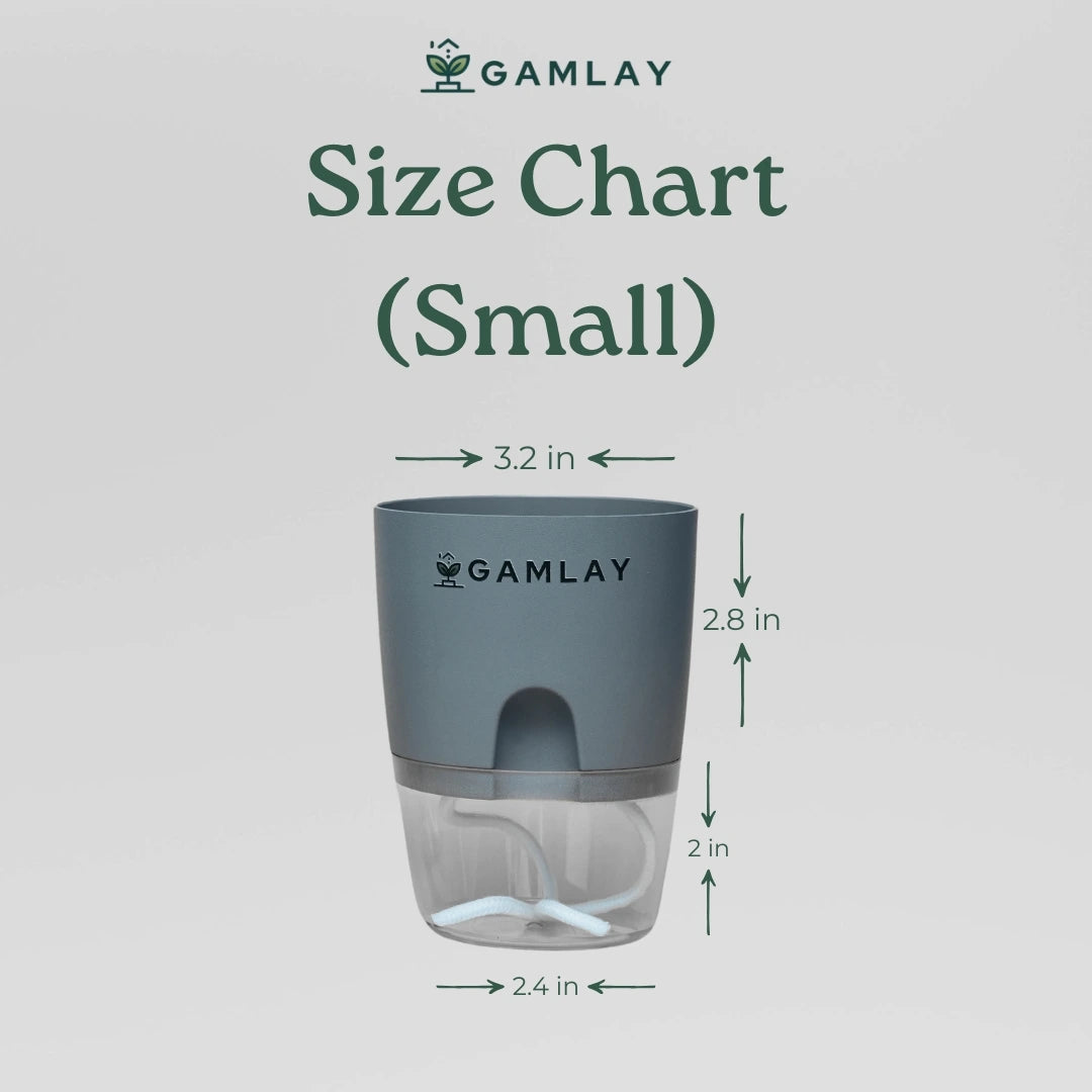 Size Guide of Self Watering Pots Small 4.8 Inches